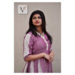 Pink Pleated Long Kurta