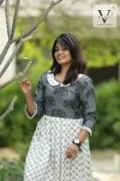 Peter-Pan neckline with traditional Indian style Anarkali - 5005