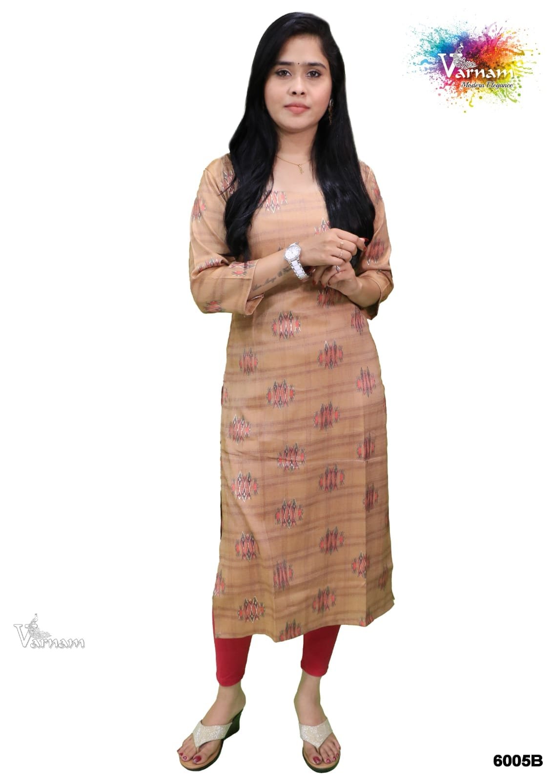 Brown Rayon Fabric - 6005/B