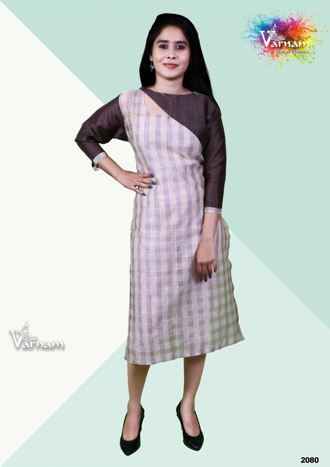 Chanderi Silk Straight Cut Top - 2080