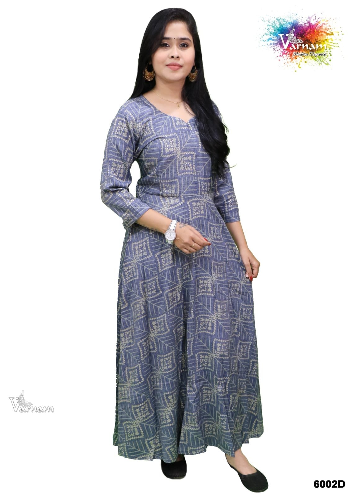 Grey A line top - 6002