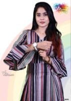 Black Stripe Pleated Kurta - 2076