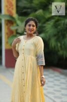 Yellow Colored Long Kurta with 3/4 th sleave - 3022