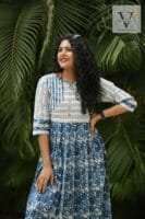 Floral printed half shirt Anarkali - 9005