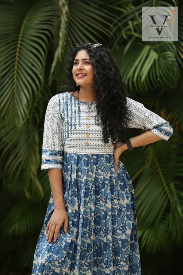 Floral printed half shirt Anarkali - 9005