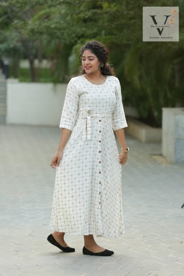 Yarn dyed A-line kurti - 2059