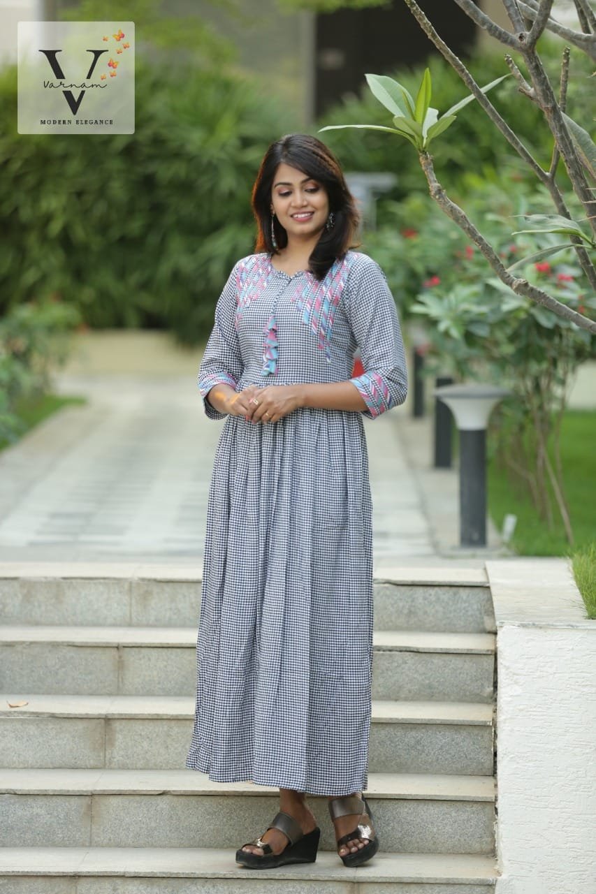 Yarn dyed Flare Kurti - 9010