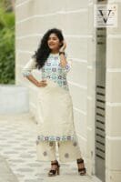 Khadi cotton printed straight line kurti with pant - 2004