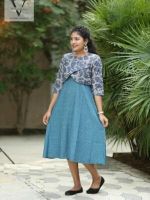Indo western double layered kurti - 9002