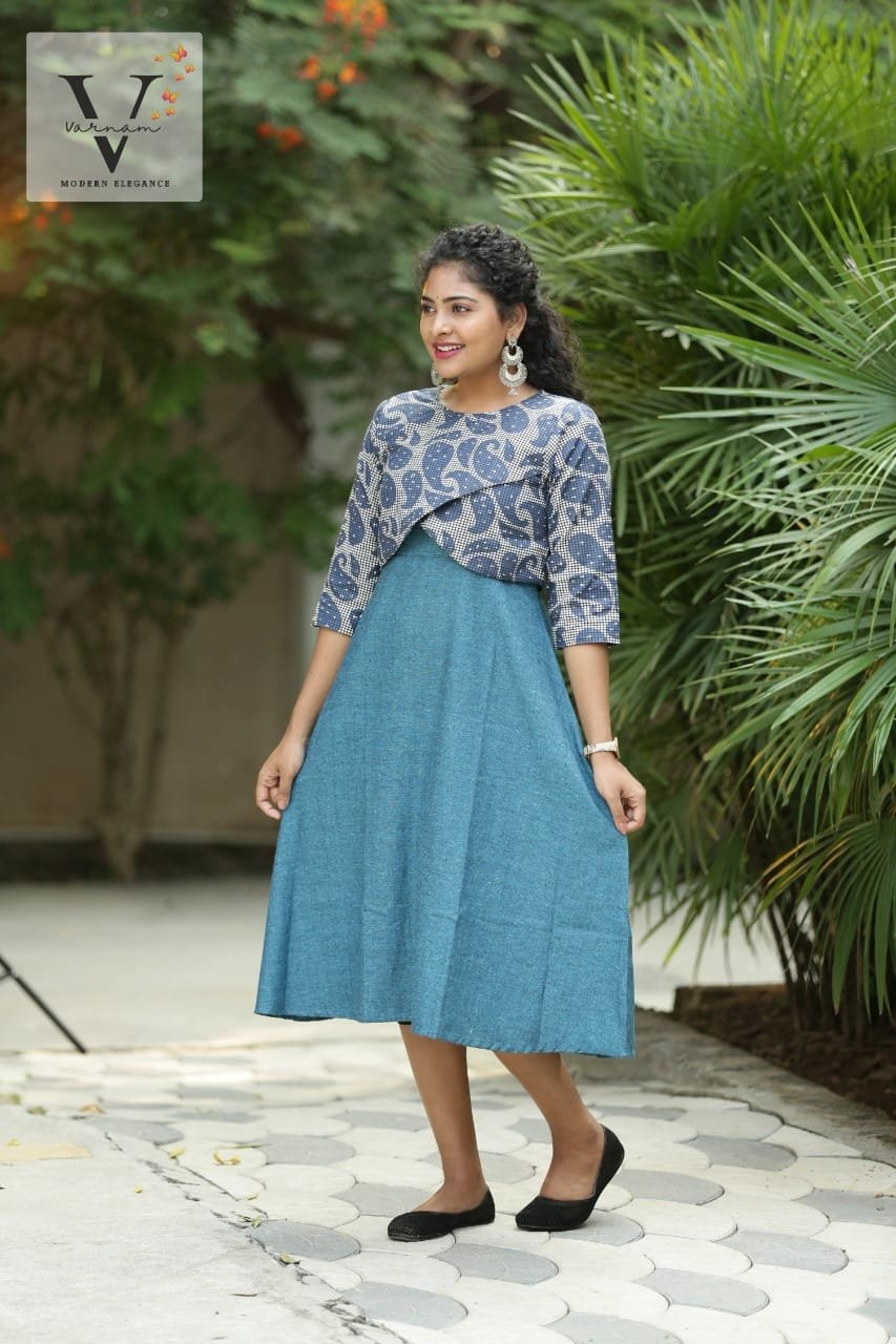 Indo western double layered kurti - 9002