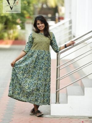 Printed Anarkali Kurti - 9001