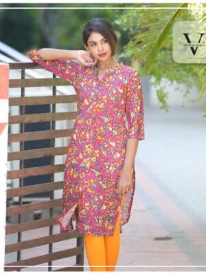 Floral Printed Straight Cut Kurti - 2514