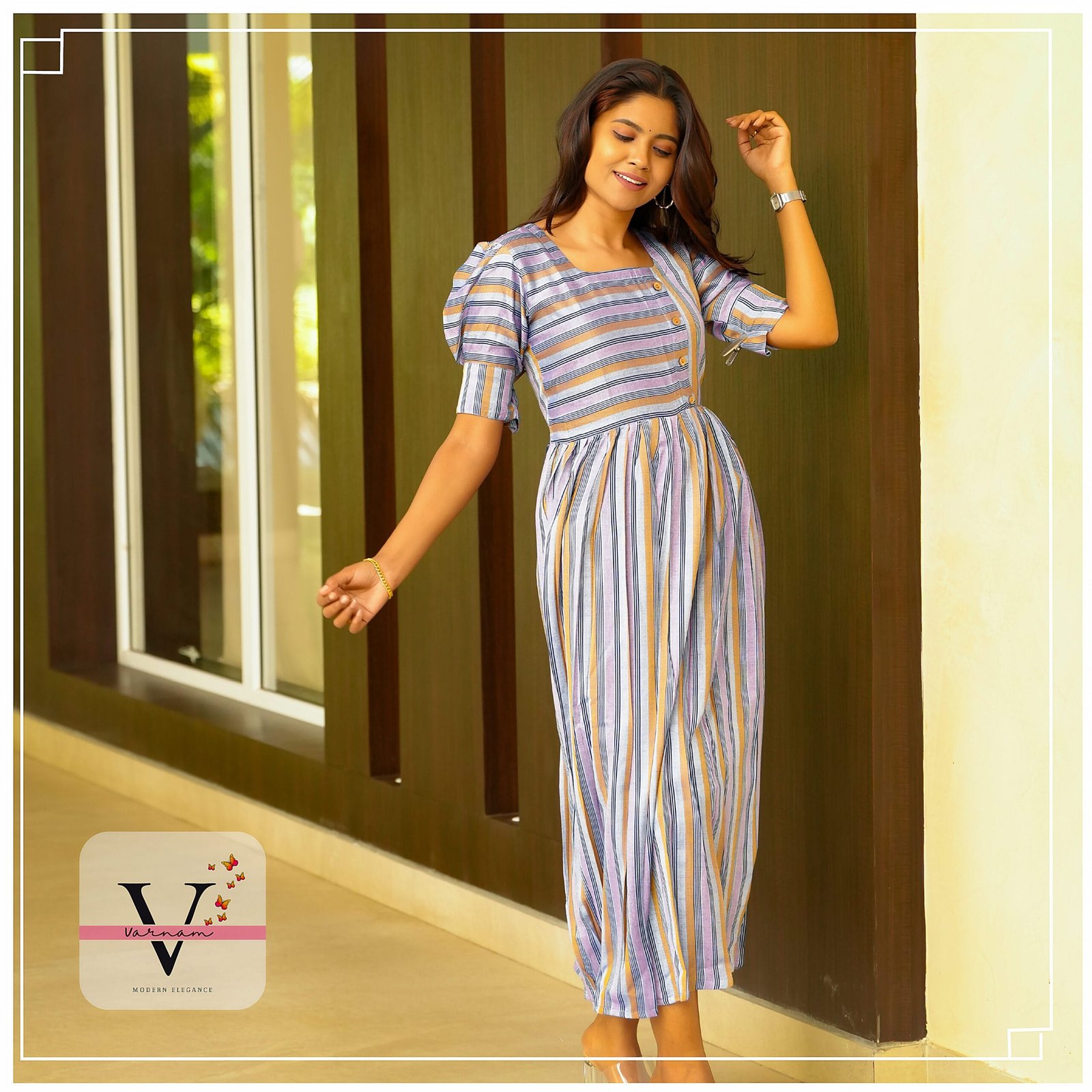 Striped Long Kurta - 2521