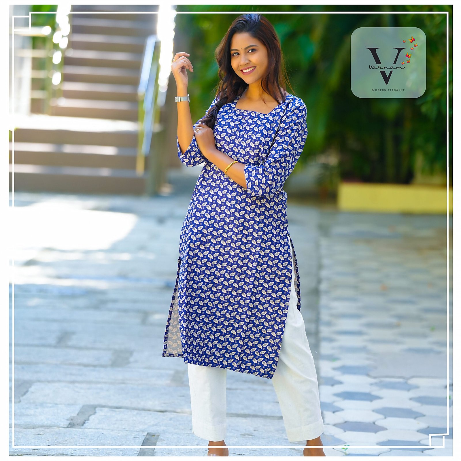 Simple Leaf design Cotton Kurti - 2504