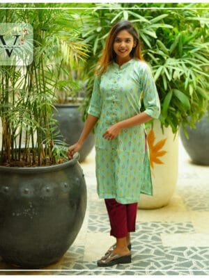 Green Ikkat Print Lurex Viscose - 2502