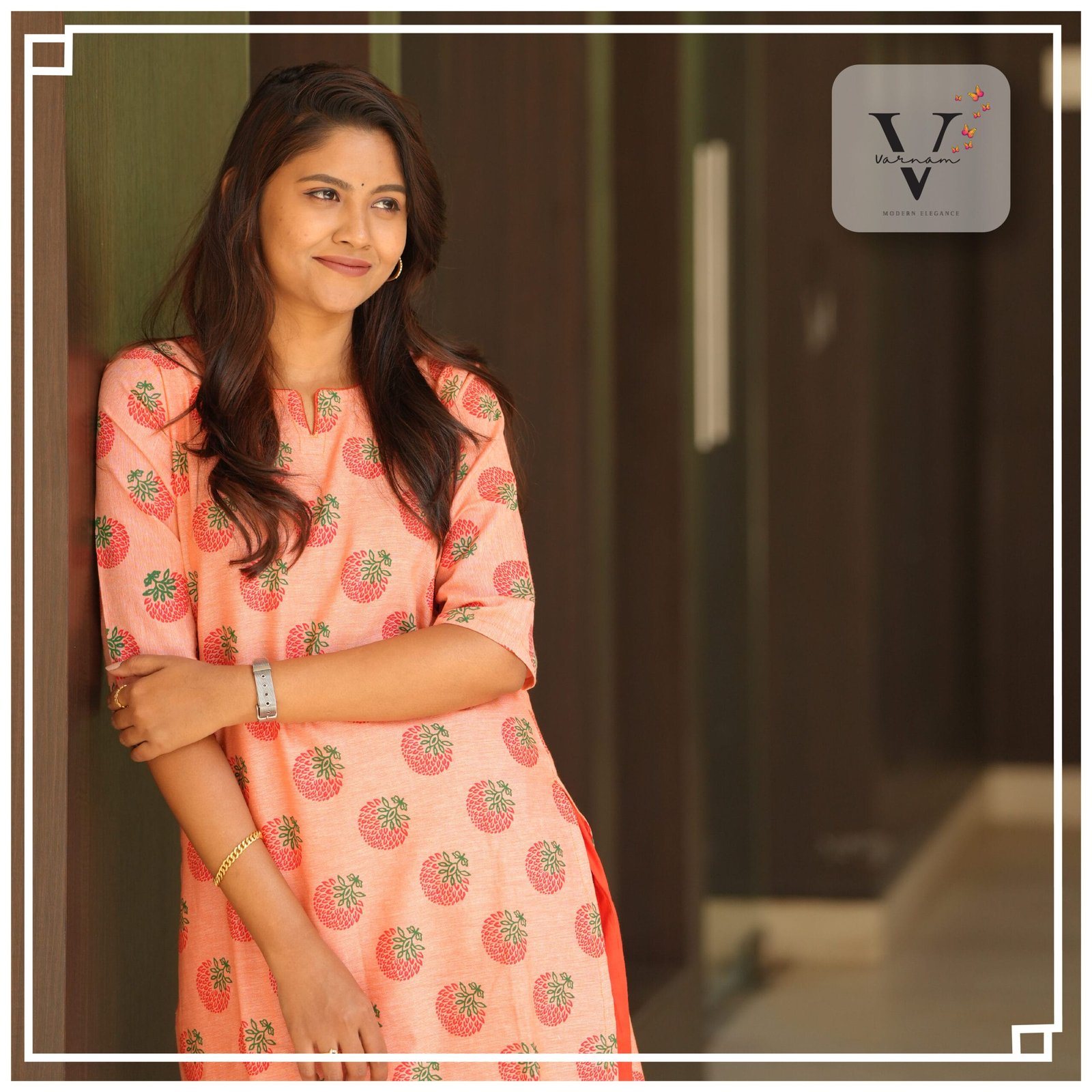 Crimson Over Printed Yarn dyed Kurti - 5504