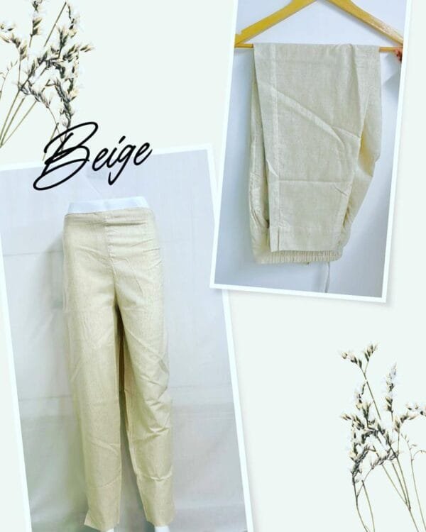 Beige Cotton Pant