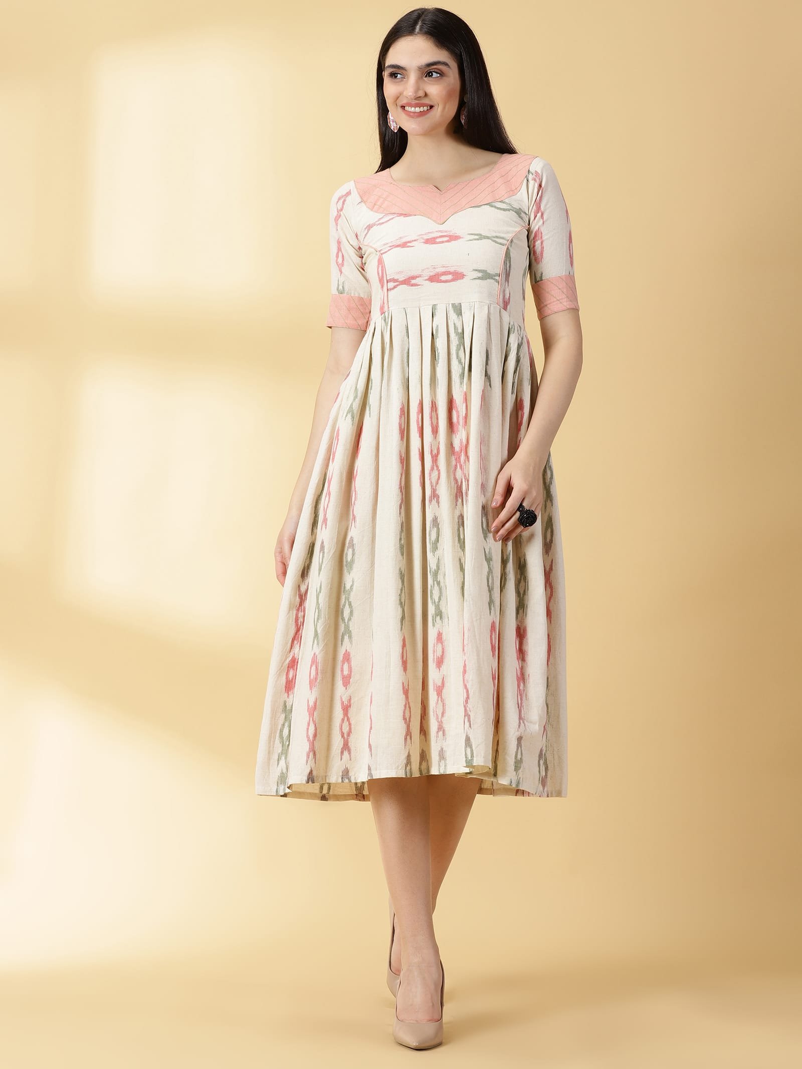 Ikkat Cotton Kurti - 4662