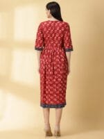 Cambric Cotton Red Kurti - 4646