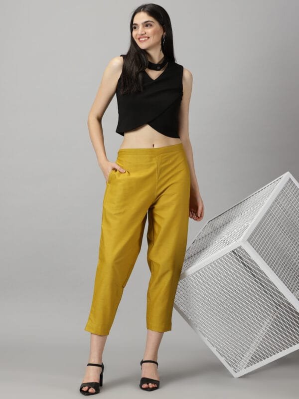 Mustard Cotton Pant