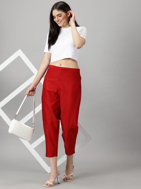 Red Cotton Pant