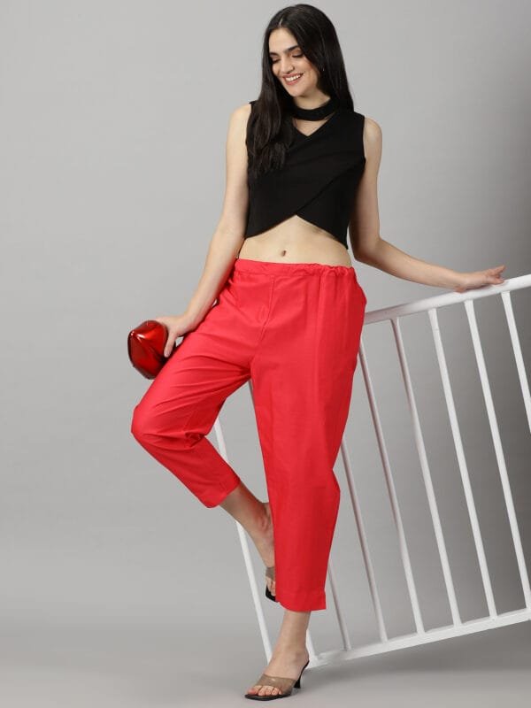 Dark Pink Cotton Pant