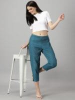 Peacock Blue cotton Pant