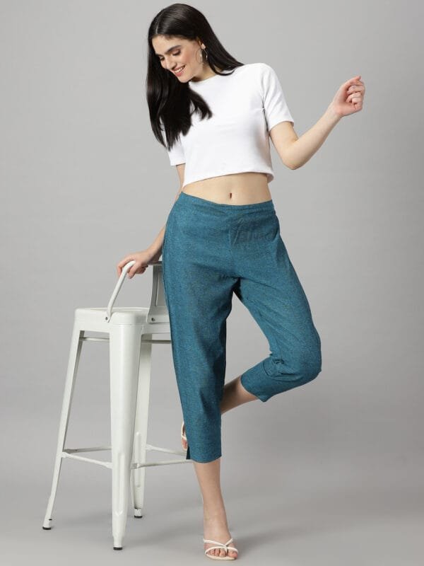 Peacock Blue cotton Pant
