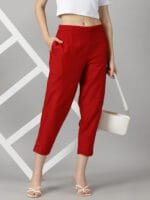 Red Cotton Pant