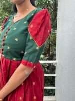 Green with Maroon Kurti - 4681