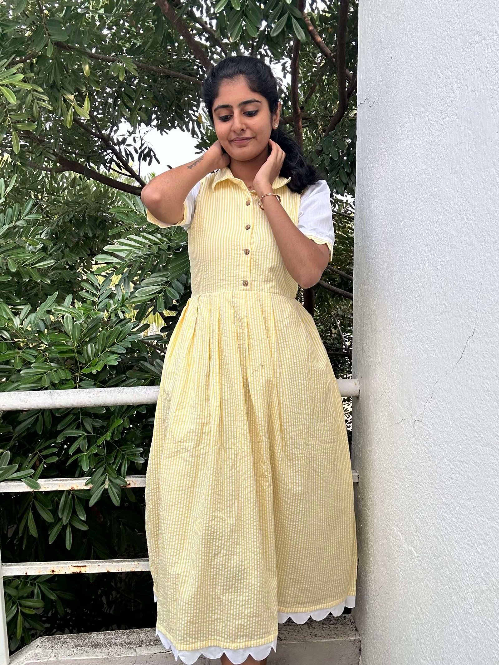 Yellow Stripes Kurti - 4684