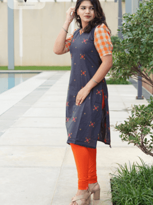 Gray with Orange Kurti - 1P03