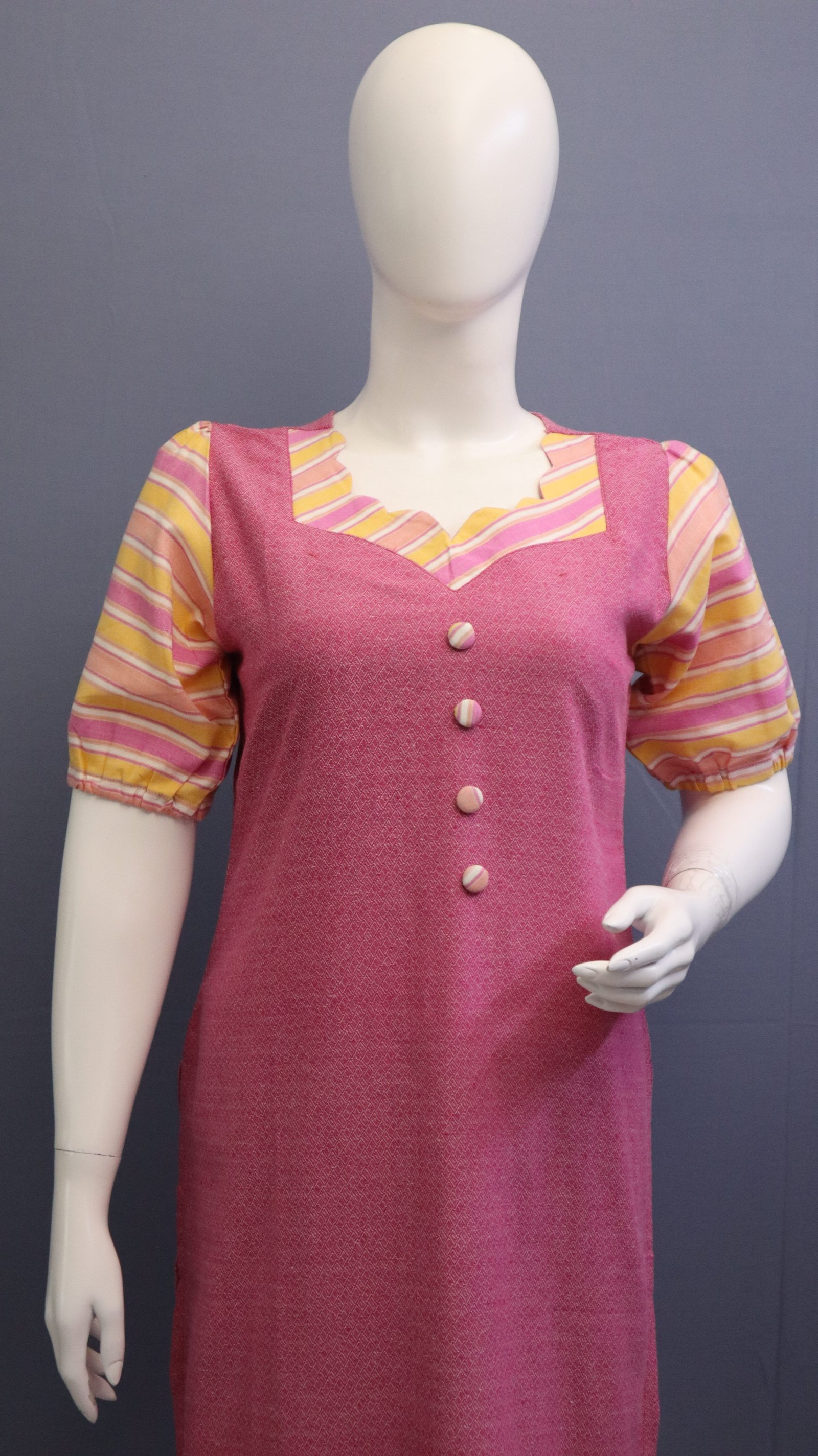 Pink jacquard  kurti - 2P01