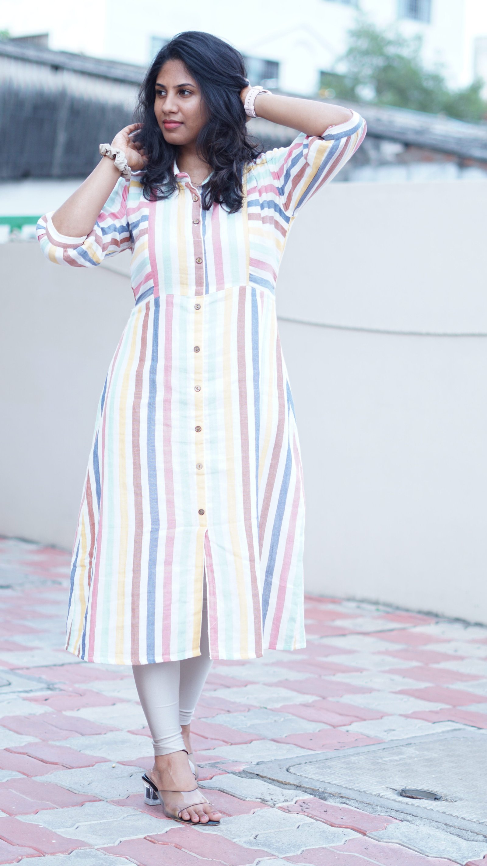 Multi colour striped kurti 1P22