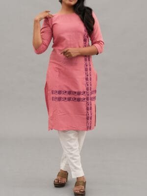 PLAIN PINK WITH EMBROIDERY - A220