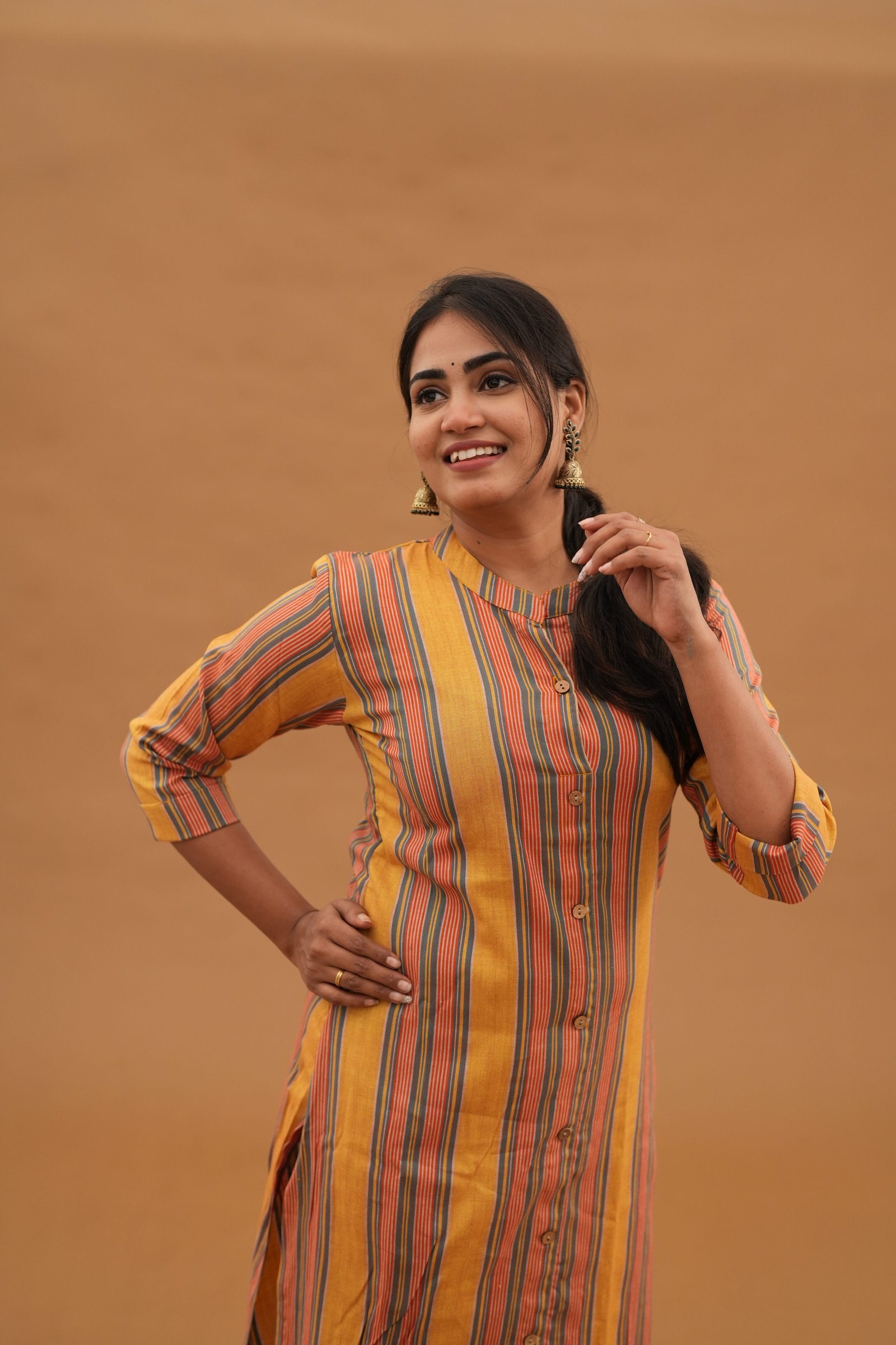 MUSTARD YELLOW WITH COLOUR STRIPE - A203