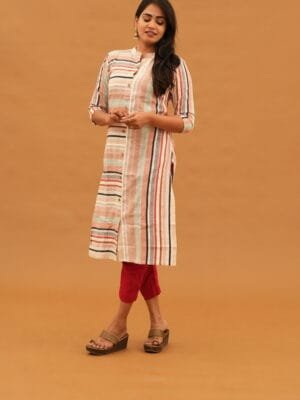 MULTI COLOUR STRIPE KURTI -A202