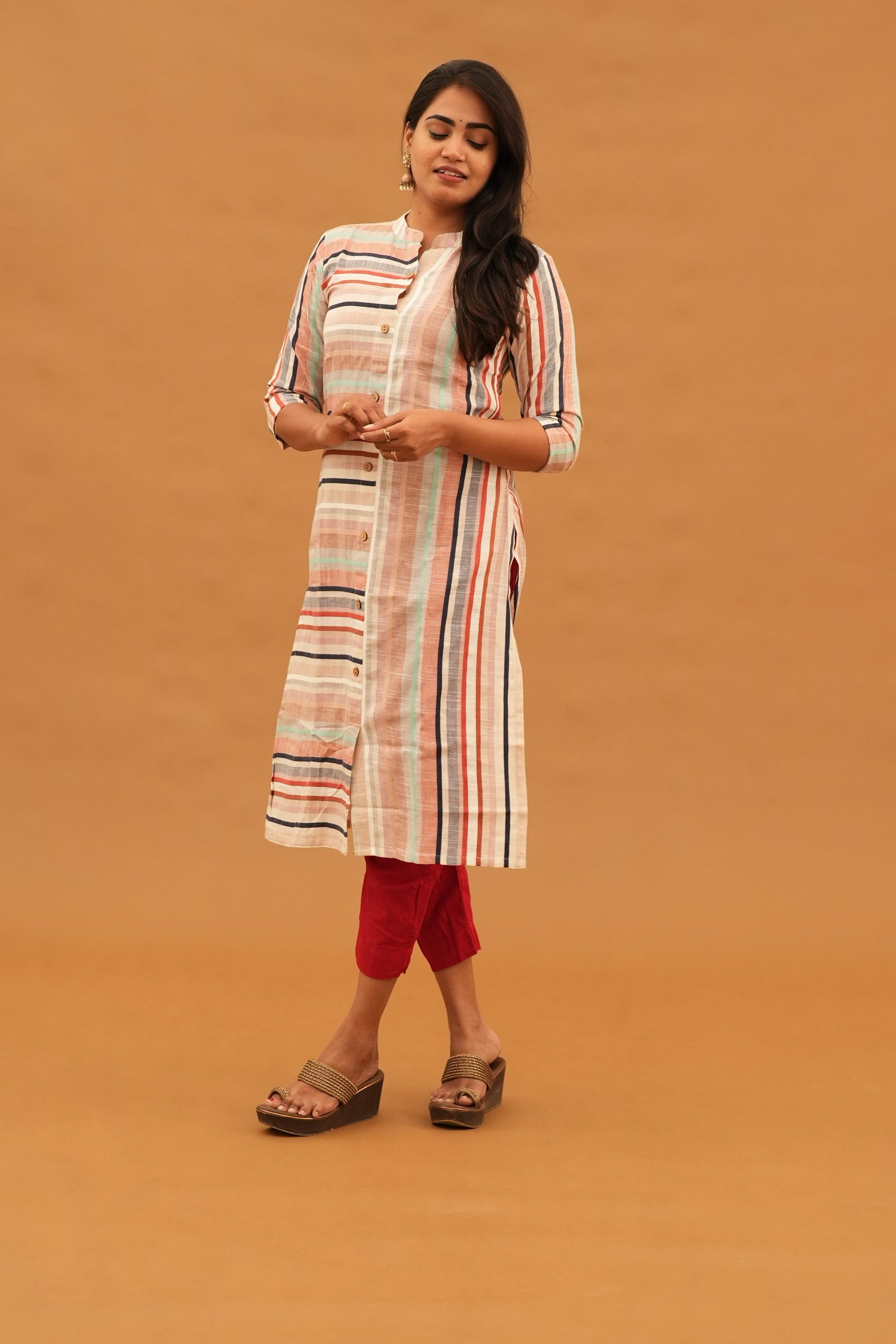 MULTI COLOUR STRIPE KURTI -A202