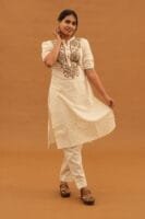 BEIGE EMBROIDERY SET-A219