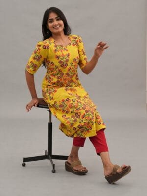 YELLOW KURTI-A213