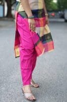 MULTICOLOUR CHECKS WITH RANI PINK-S308