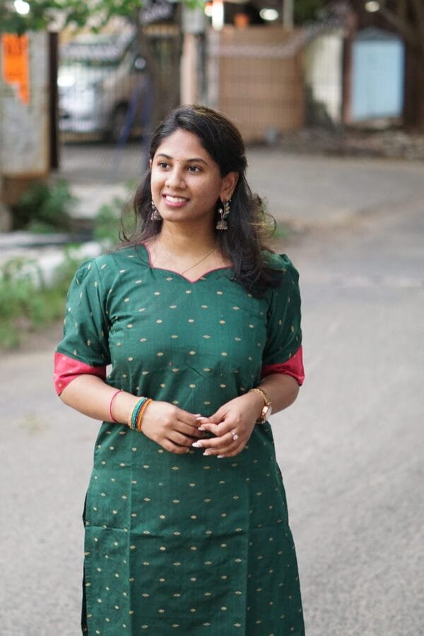 DARK GREEN WITH DARK PINK-S309