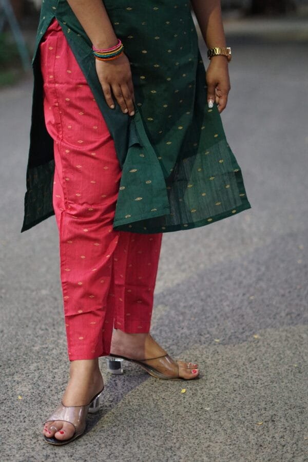 DARK GREEN WITH DARK PINK-S309