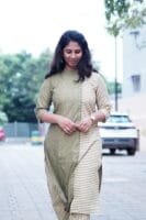 GREEN STRIPE HALF AND HALF CO-ORD SET-A217