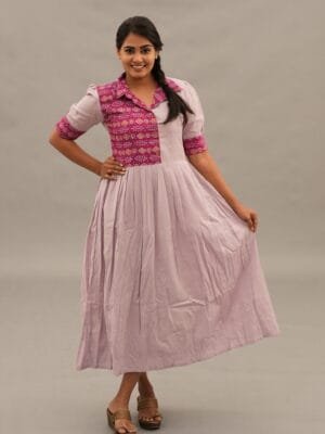 LIGHT VIOLET WITH COLLAR NECK-A223