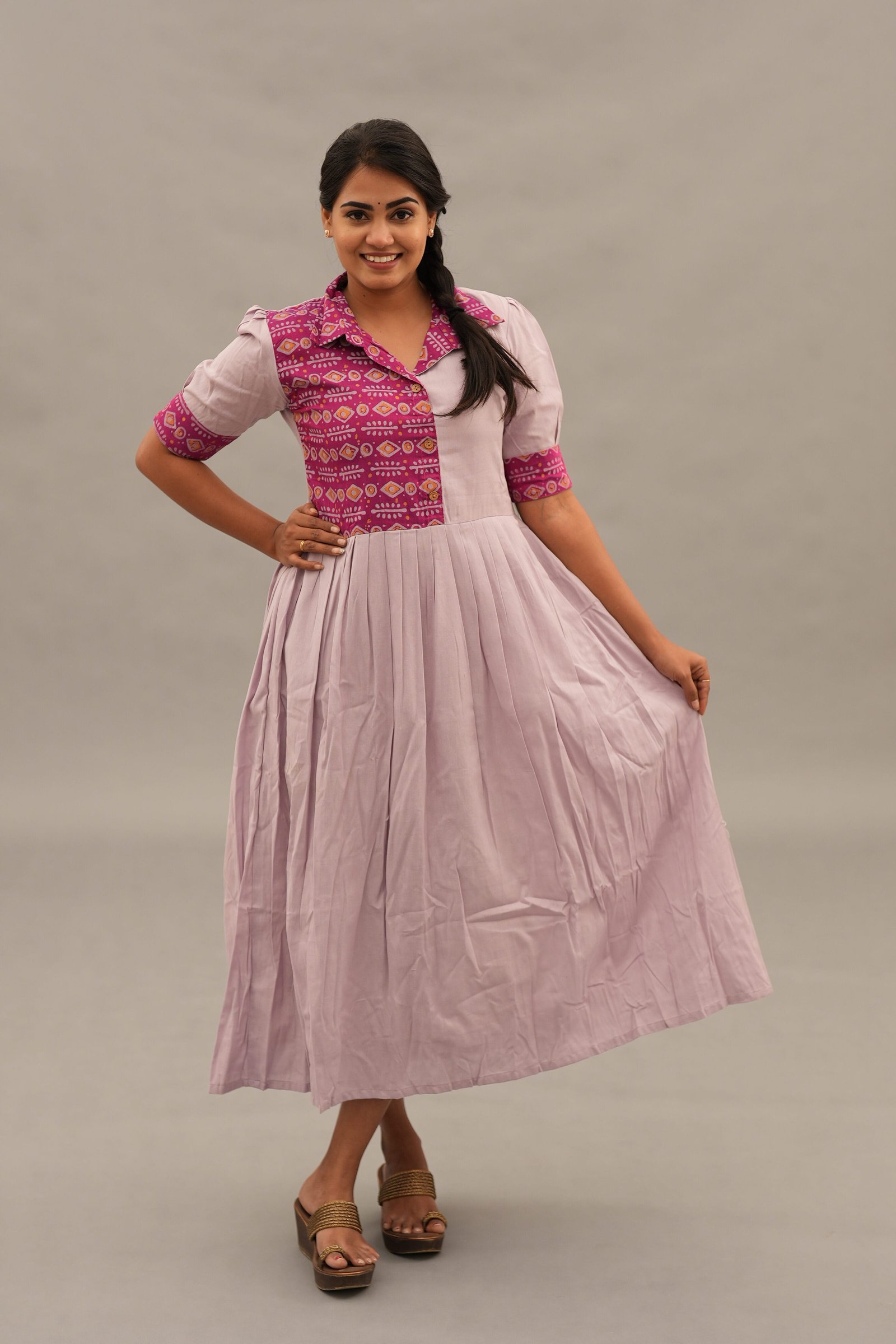 LIGHT VIOLET WITH COLLAR NECK-A223