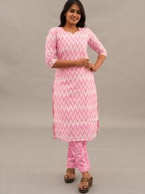 PINK ZIGZAG COORD SET-A214