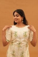 BEIGE PRINT KURTI -A222