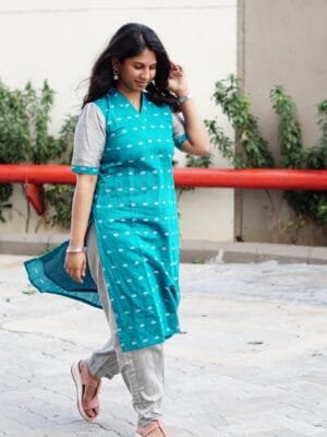 TEAL BLUE WITH SILVER -S310