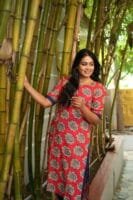 RED WITH BLUE PANT SET-W109